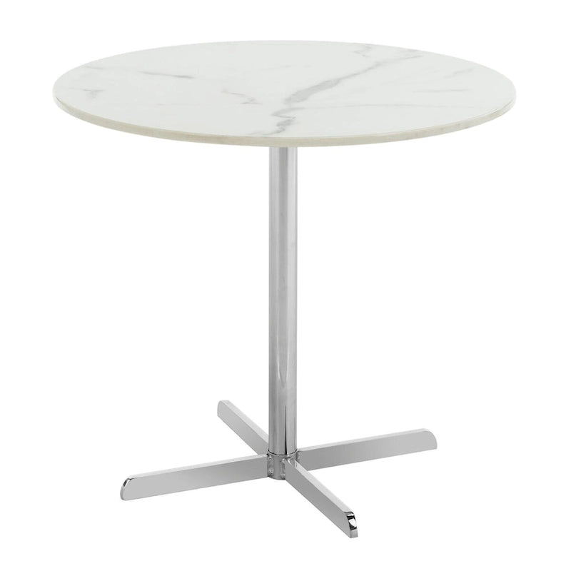 Table d'appoint ronde blanche/laiton