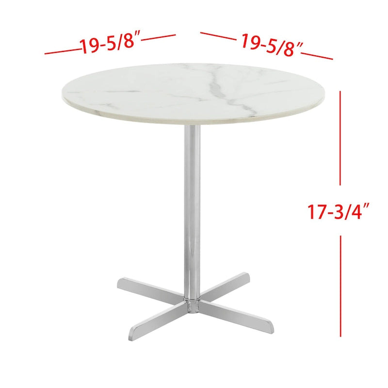 Table d'appoint ronde blanche/laiton