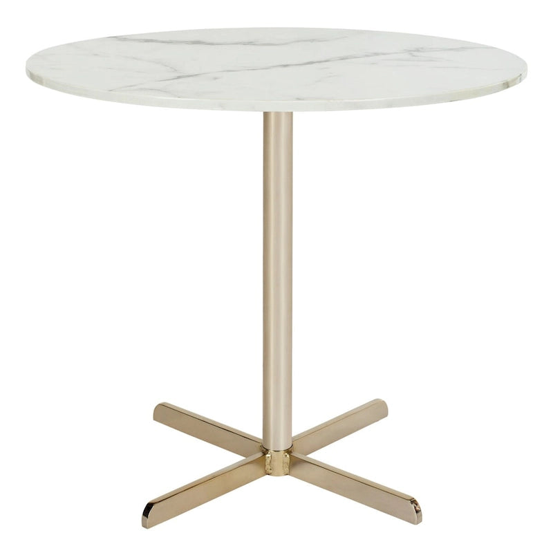 Table d'appoint ronde blanche/laiton