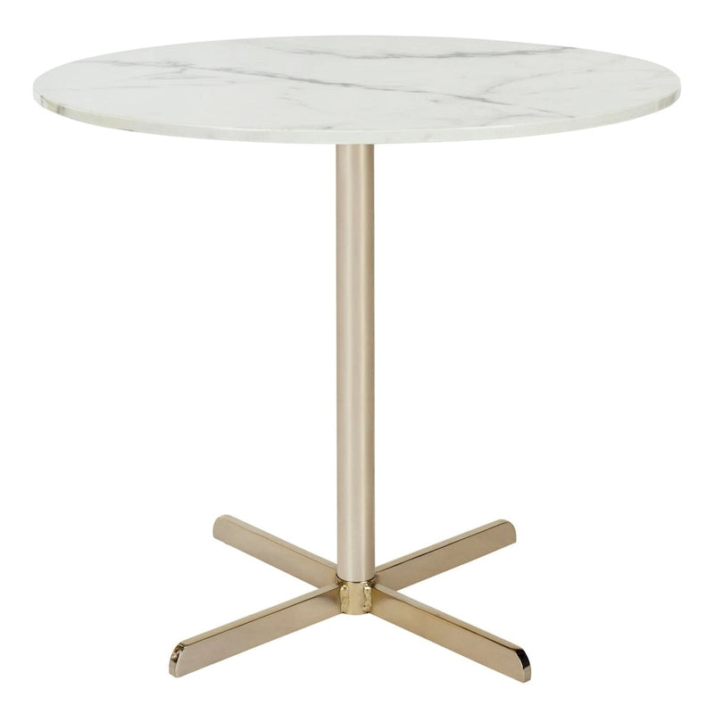 Table d'appoint ronde blanche/laiton
