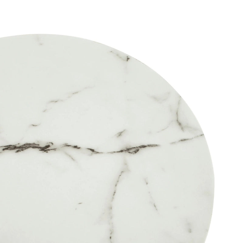 Table d'appoint ronde blanche/laiton