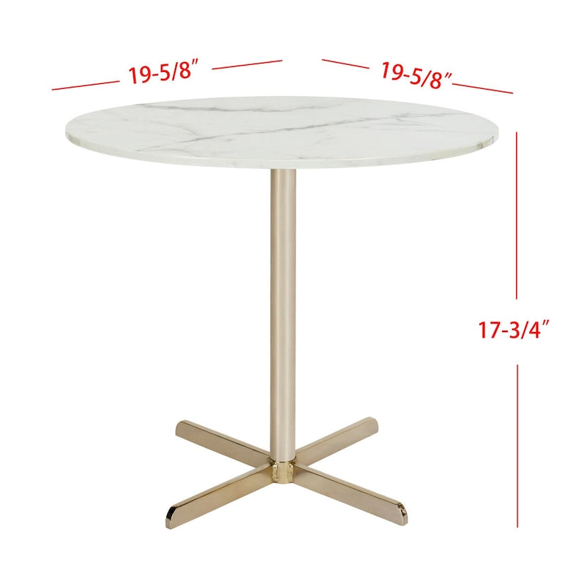 Table d'appoint ronde blanche/laiton