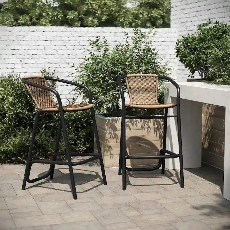 Tabourets de bar en rotin d'intérieur/d'extérieur