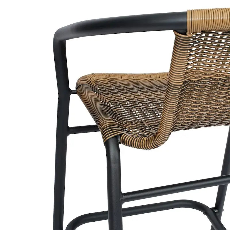 Tabourets de bar en rotin d'intérieur/d'extérieur