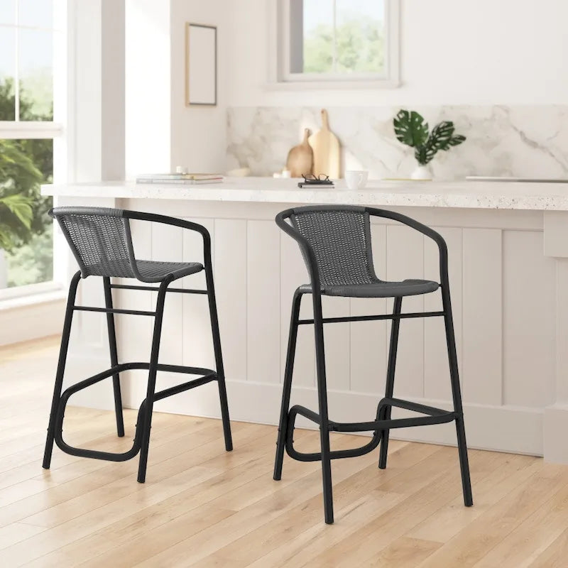 Tabourets de bar en rotin d'intérieur/d'extérieur