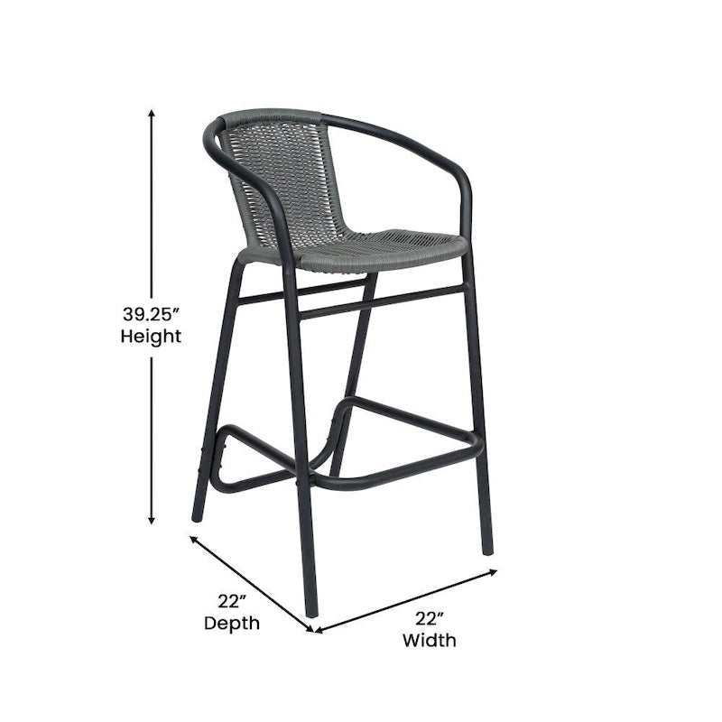 Tabourets de bar en rotin d'intérieur/d'extérieur
