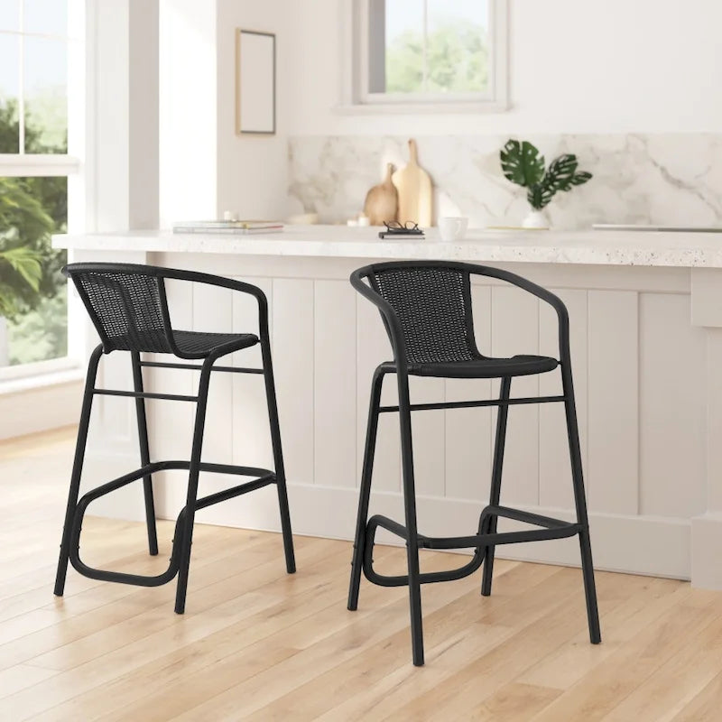 Tabourets de bar en rotin d'intérieur/d'extérieur