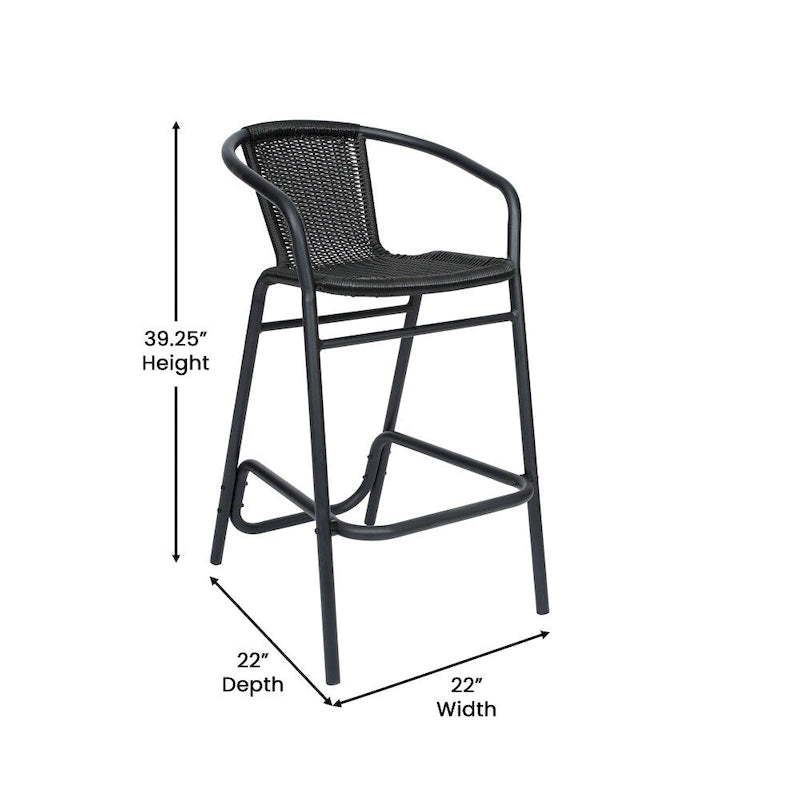 Tabourets de bar en rotin d'intérieur/d'extérieur