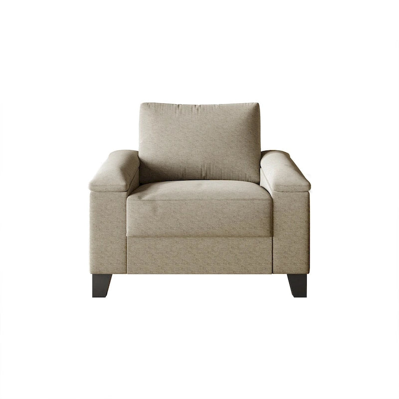 Fauteuil en lin rembourré de style simple