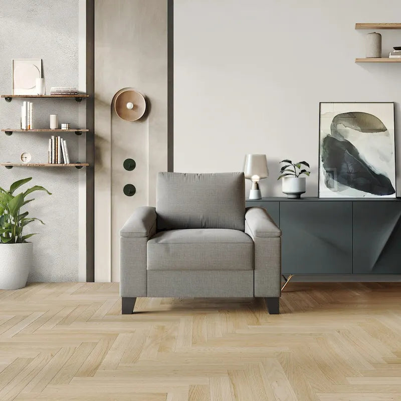 Fauteuil en lin rembourré de style simple