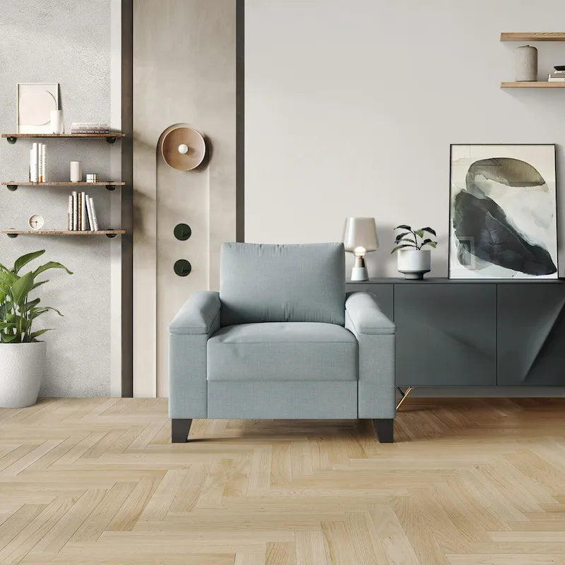 Fauteuil en lin rembourré de style simple