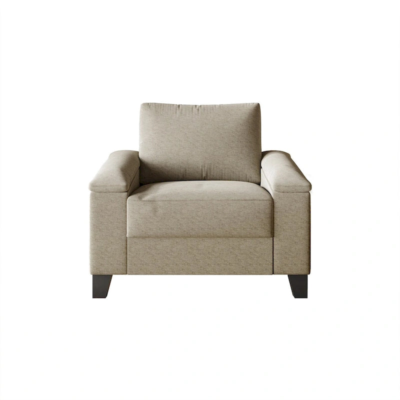 Fauteuil en lin rembourré de style simple