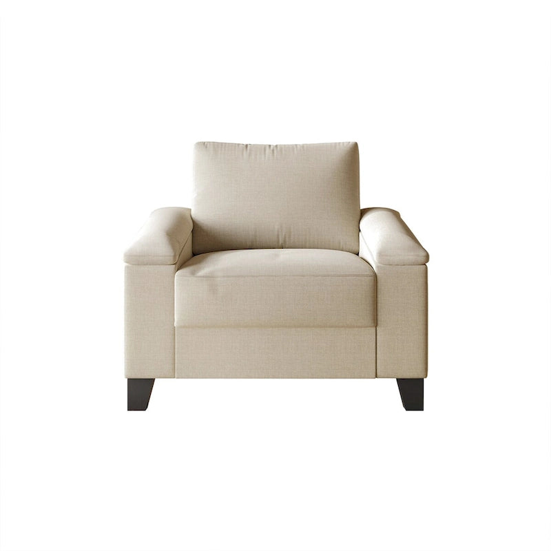 Fauteuil en lin rembourré de style simple