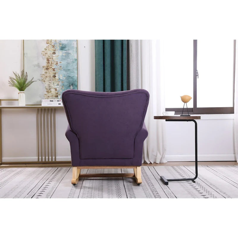 Fauteuil à bascule confortable pour chambre d'enfant, rembourré en tissu