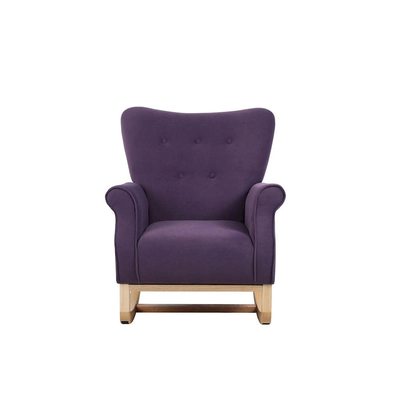 Fauteuil à bascule confortable pour chambre d'enfant, rembourré en tissu