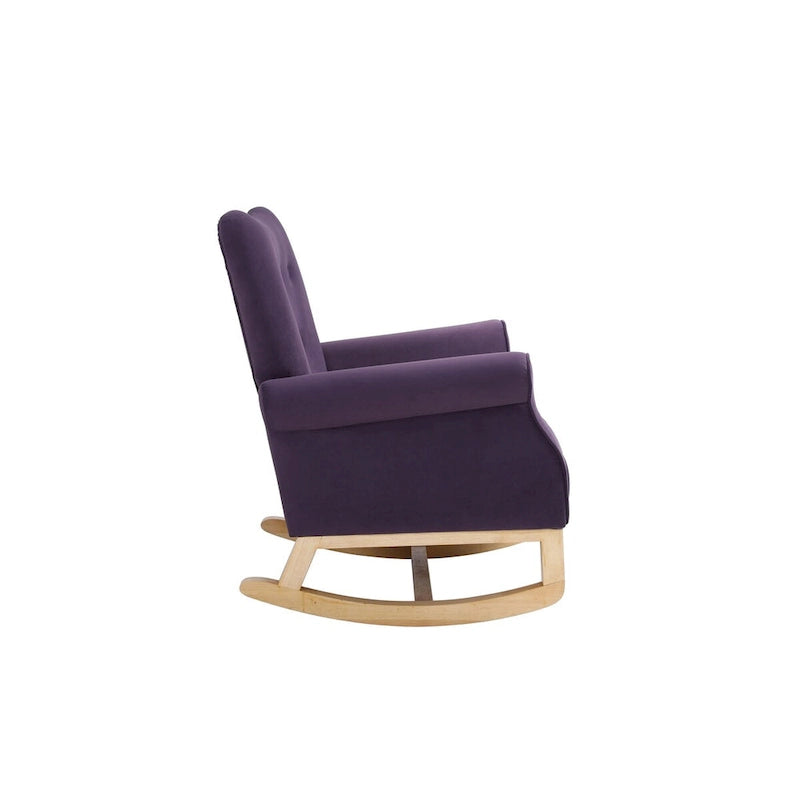 Fauteuil à bascule confortable pour chambre d'enfant, rembourré en tissu