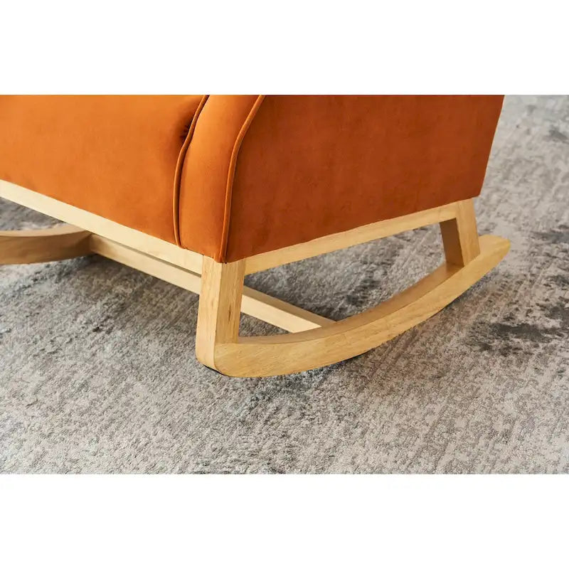 Fauteuil à bascule confortable pour chambre d'enfant, rembourré en tissu