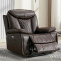 Fauteuil inclinable électrique en cuir avec repose-pieds confortable