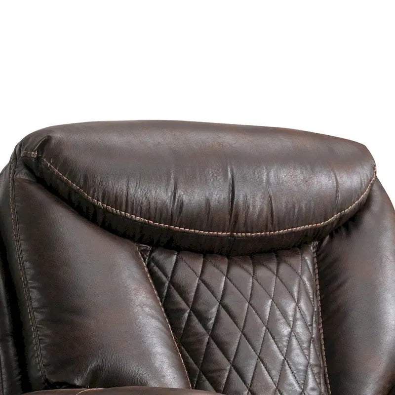 Fauteuil inclinable électrique en cuir avec repose-pieds confortable