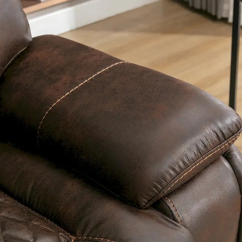 Fauteuil inclinable électrique en cuir avec repose-pieds confortable