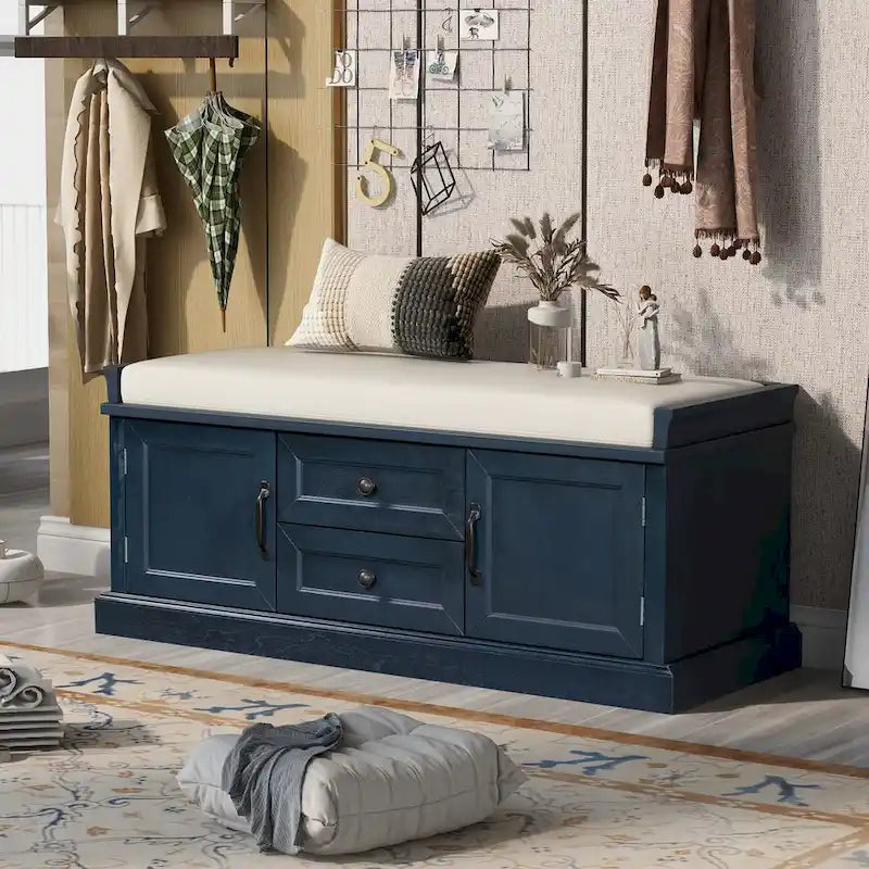 Bancs Coffres de Rangement et Coussin Amovible