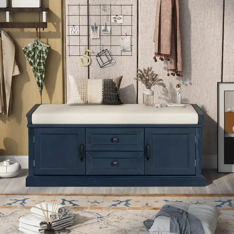 Bancs Coffres de Rangement et Coussin Amovible