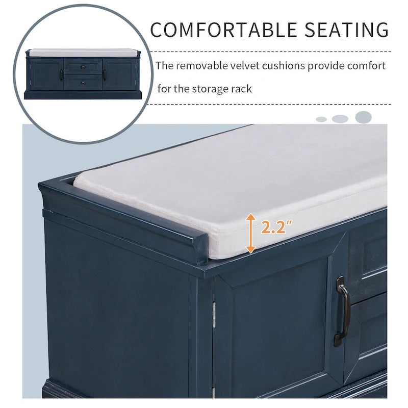 Bancs Coffres de Rangement et Coussin Amovible