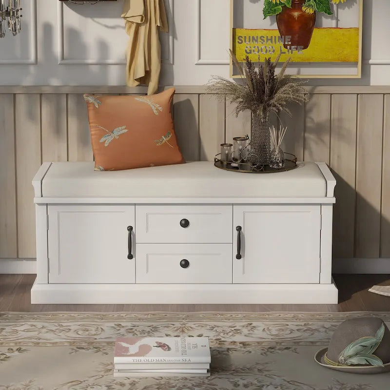 Bancs Coffres de Rangement et Coussin Amovible