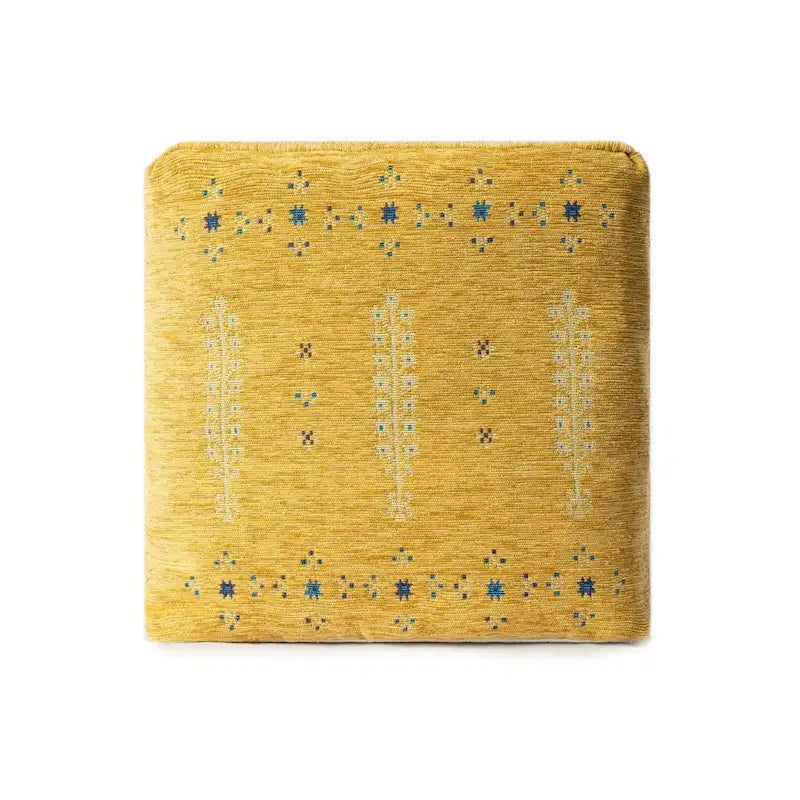 Pouf abstrait jaune