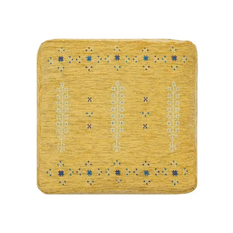Pouf abstrait jaune