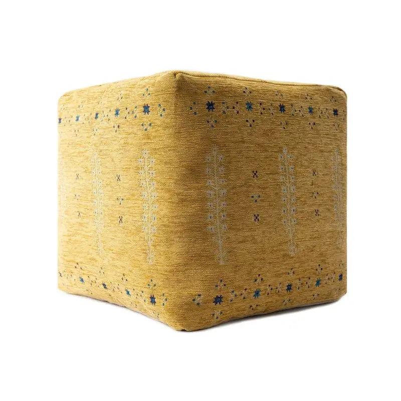 Pouf abstrait jaune