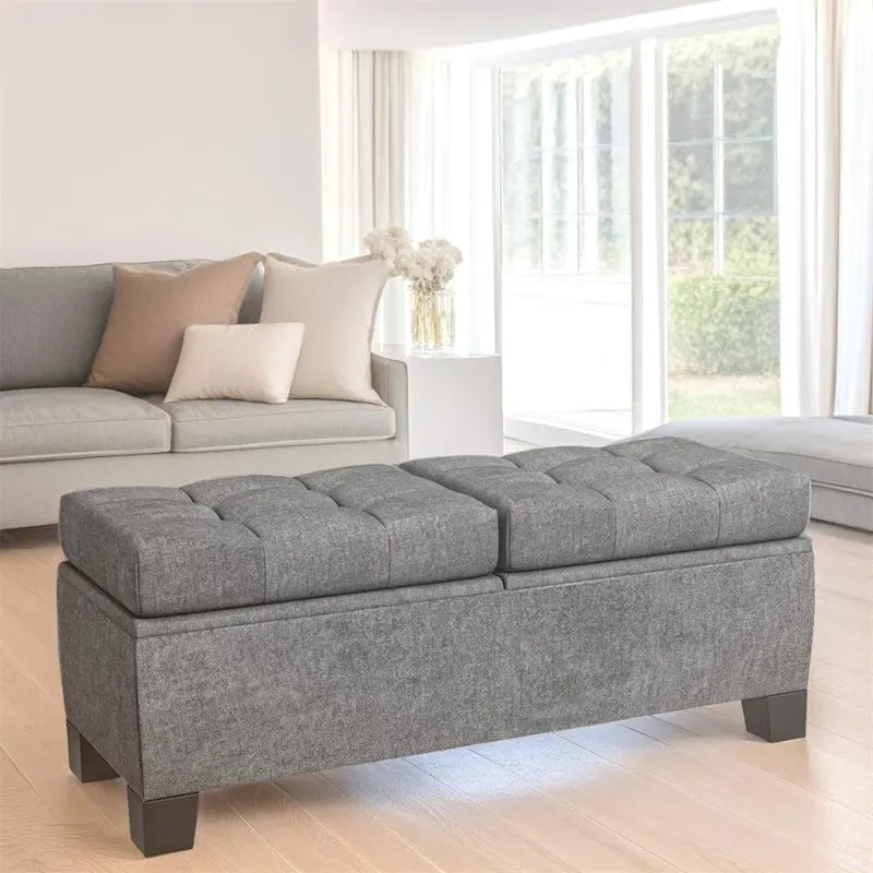 Banc de rangement capitonné