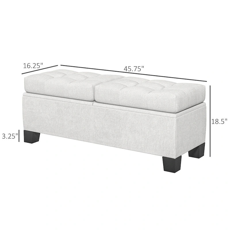 Banc de rangement capitonné
