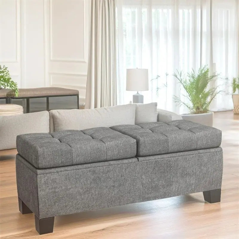 Banc de rangement capitonné
