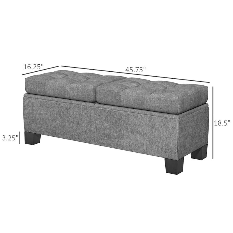 Banc de rangement capitonné