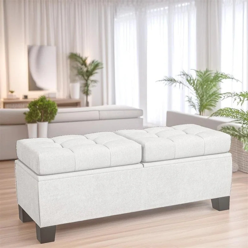 Banc de rangement capitonné