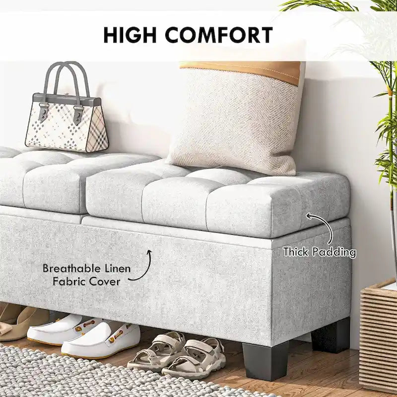 Banc de rangement capitonné