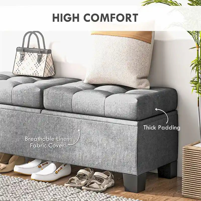 Banc de rangement capitonné