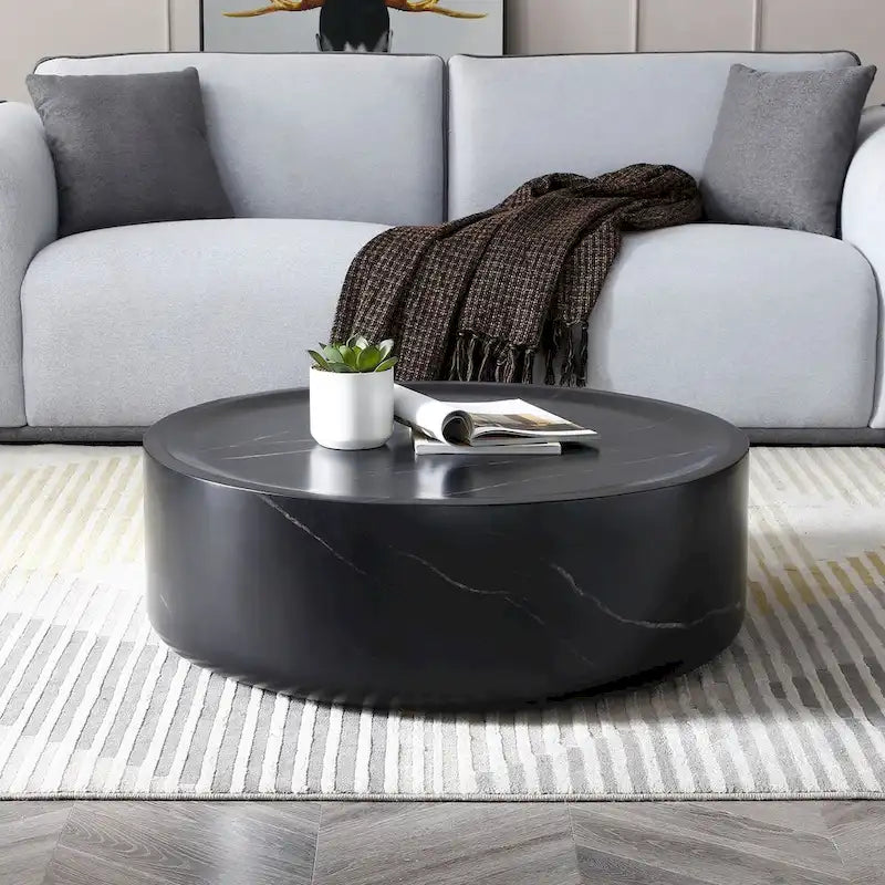 Tables basses rondes motifs MARS imitation marbre