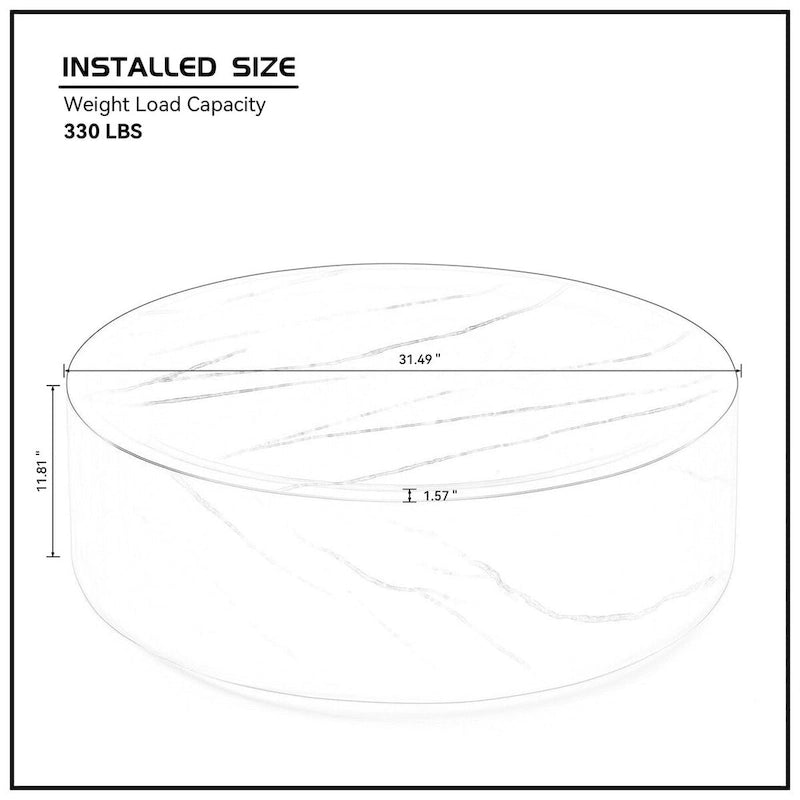 Tables basses rondes motifs MARS imitation marbre