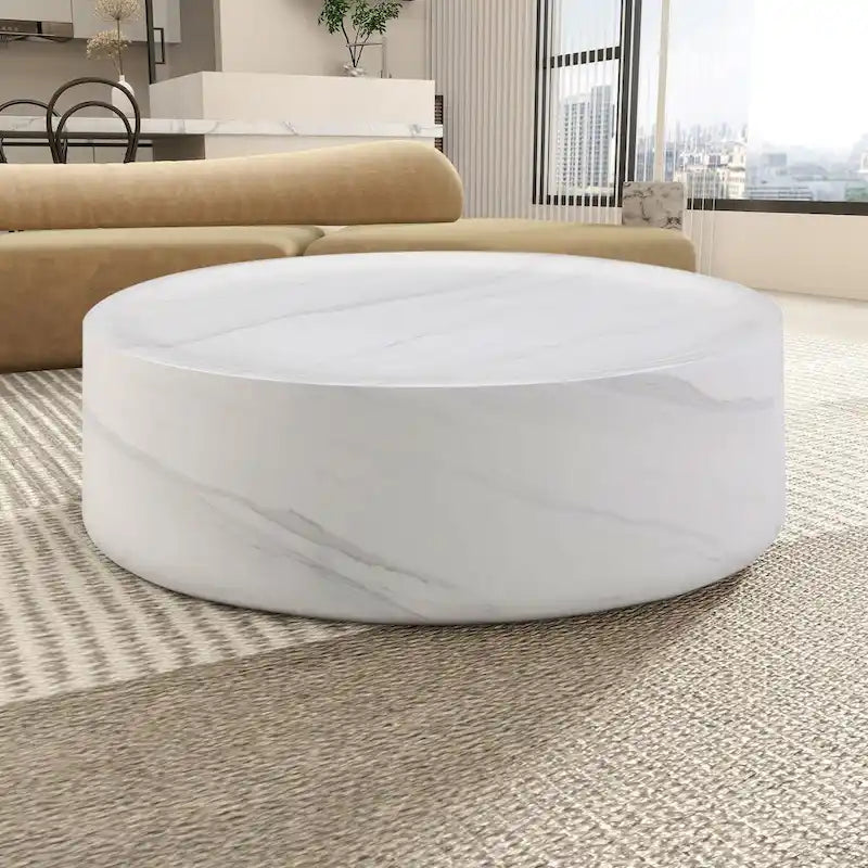 Tables basses rondes motifs MARS imitation marbre