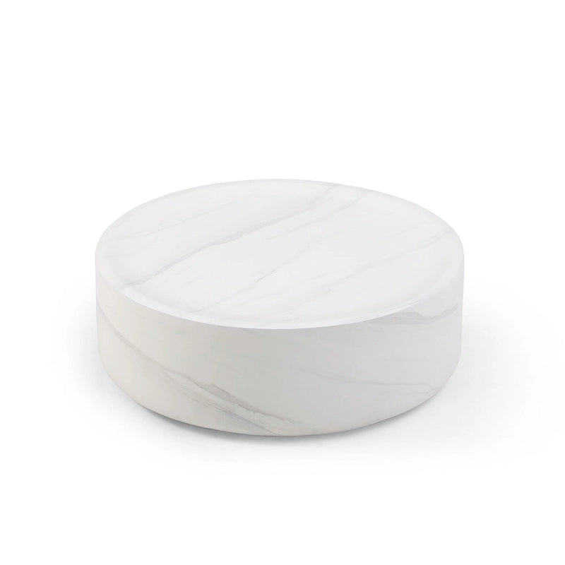 Tables basses rondes motifs MARS imitation marbre