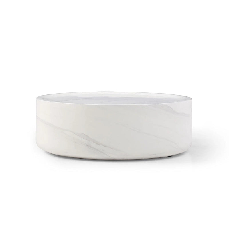 Tables basses rondes motifs MARS imitation marbre