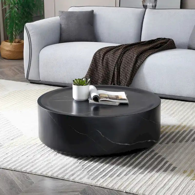 Tables basses rondes motifs MARS imitation marbre