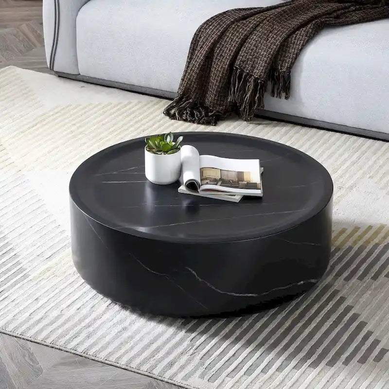 Tables basses rondes motifs MARS imitation marbre