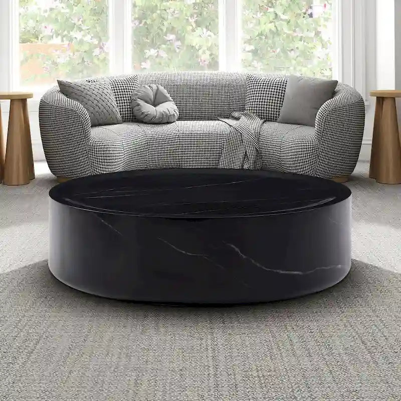 Tables basses rondes motifs MARS imitation marbre