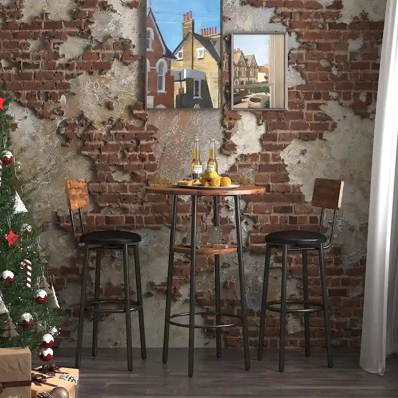 Table de bistrot ronde style industriel