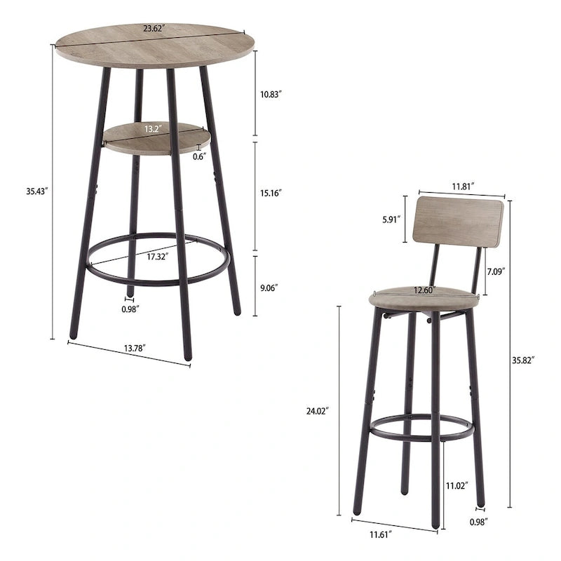 Table de bistrot ronde style industriel