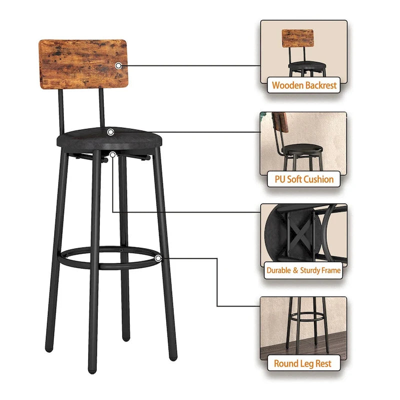 Table de bistrot ronde style industriel