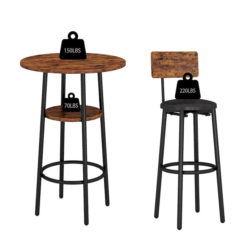 Table de bistrot ronde style industriel